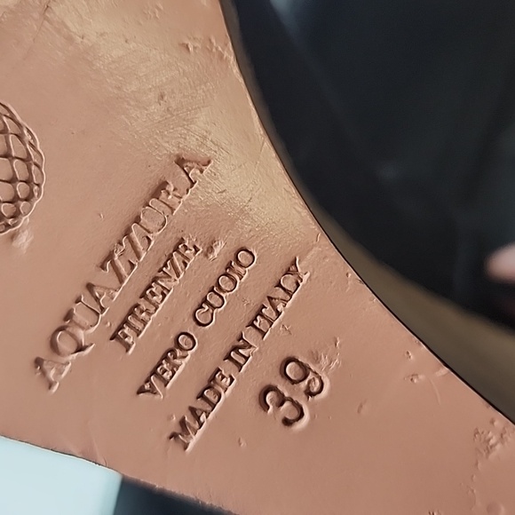 AQUAZZURA Black Suede Cut-out Wedge w/Heel Tie, Size 39 - Picture 4 of 8